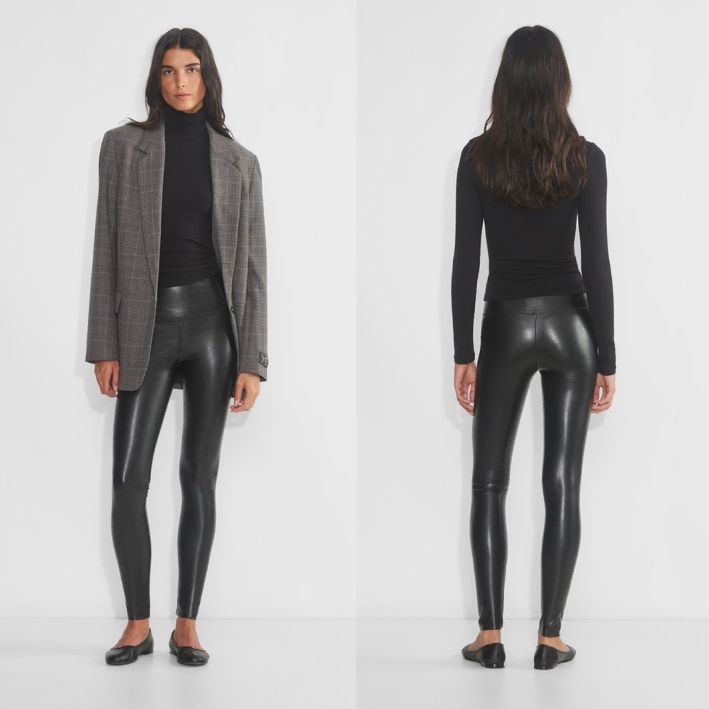 Aritzia Wilfred Free Daria Faux Leather Legging Pant in Black